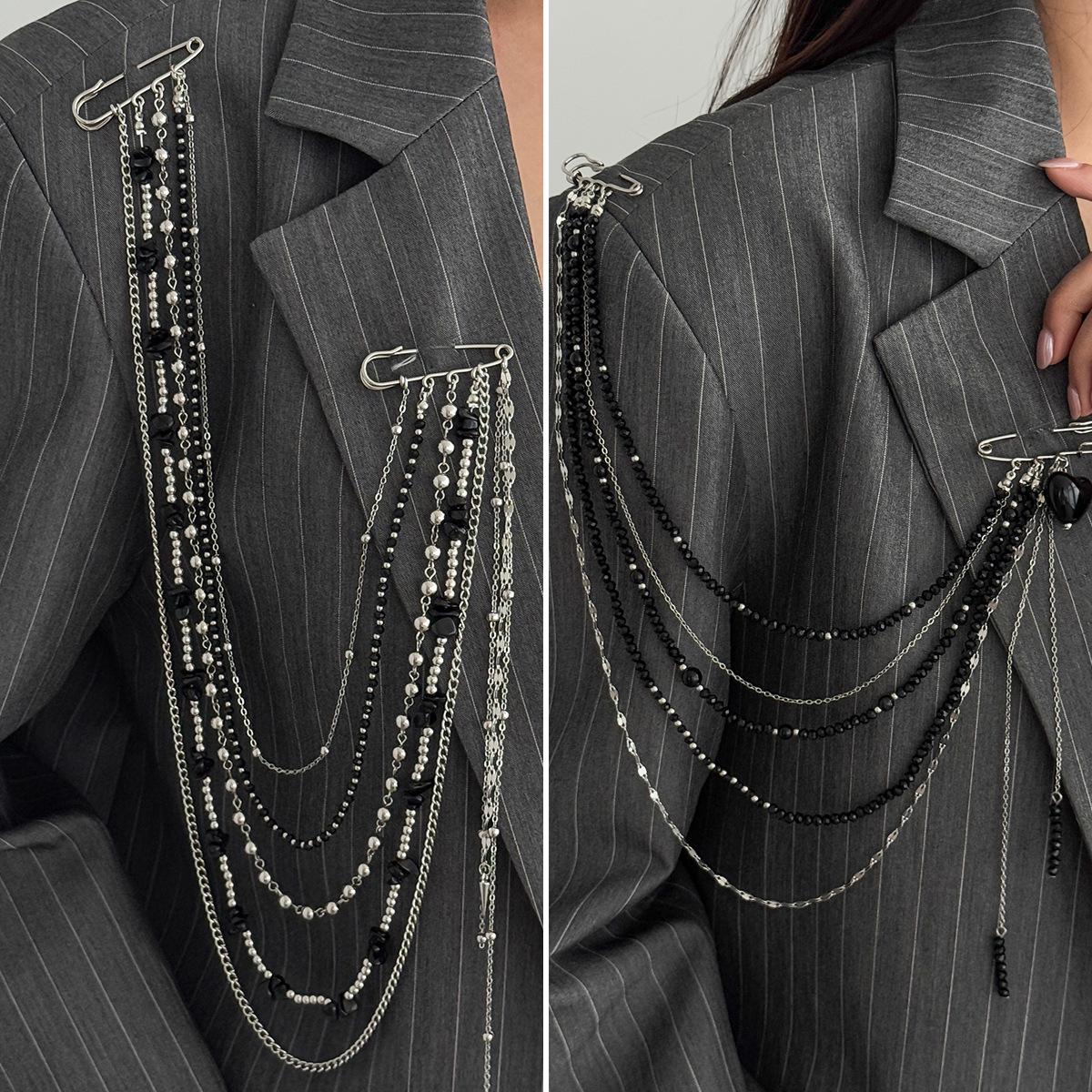 Women Accessories Trendy - Punk Hip Hop Long Crystal Brooch