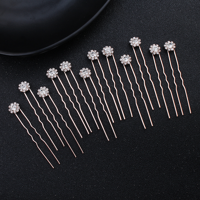 Women Accessories Trending - 12PK/Set Fashion Rhinestone Flower Cute Hairpin
