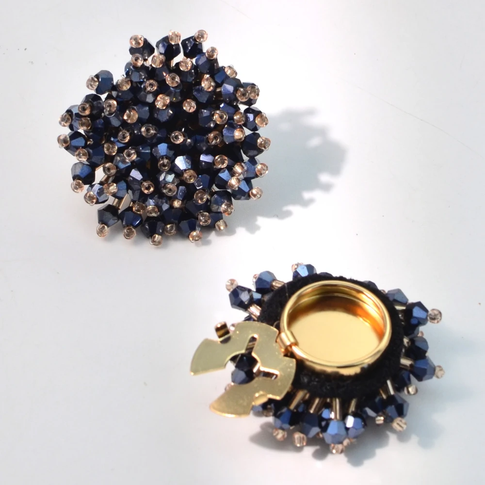 Women Accessories Trending - 2PCS Elegant Button Covers Handmade Beaded