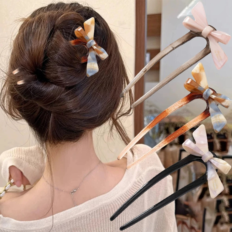 Women Accessories Trending - 1 piece, sweet bow U-shaped hair