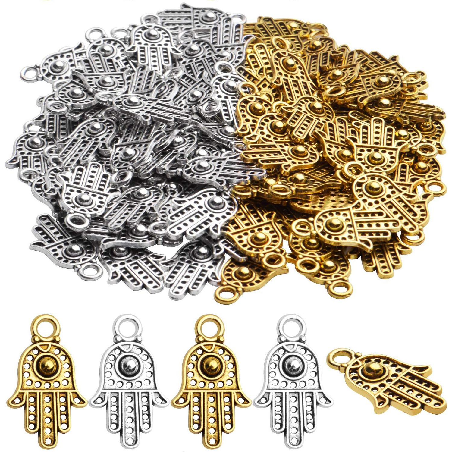 Evil Eye Bracelet - 100pcs Hand Of Fatima Hamsa Hand