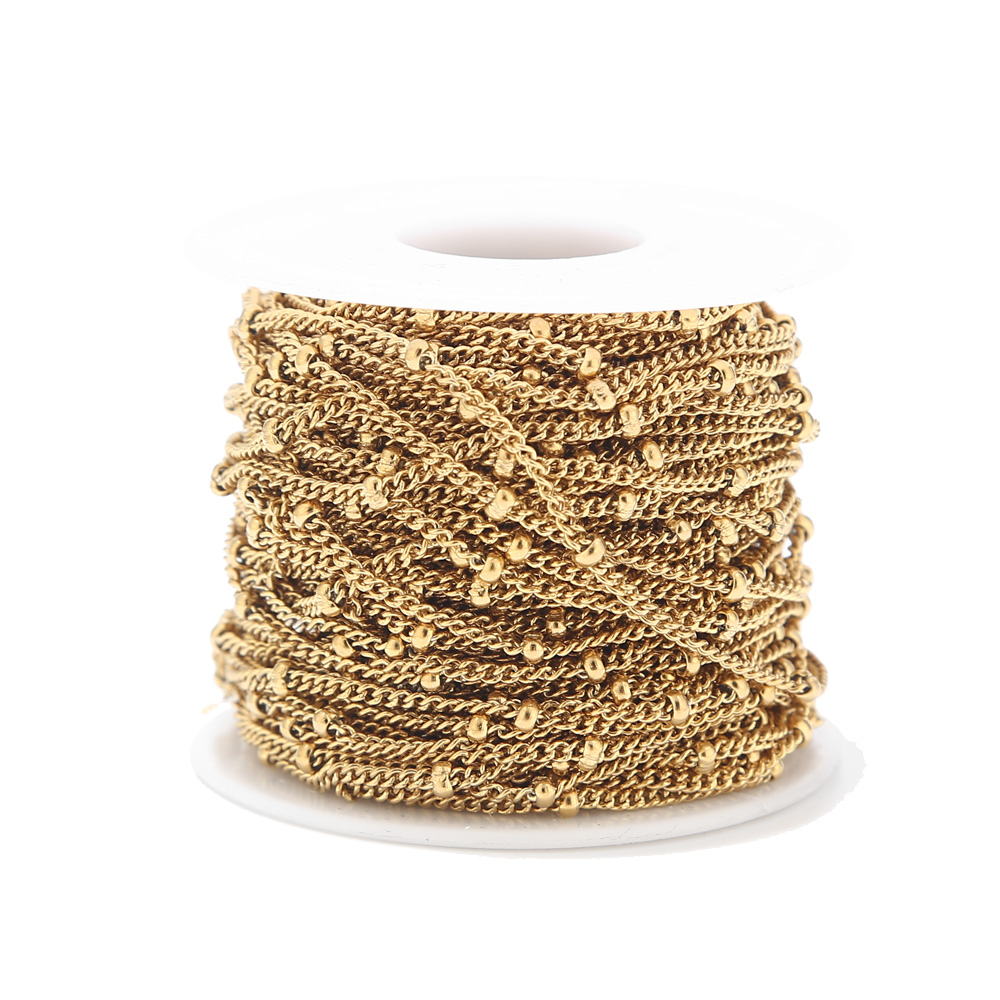 2 Meters Stainless Steel Gold  – Beaded Anklet Chain recenzja i cena