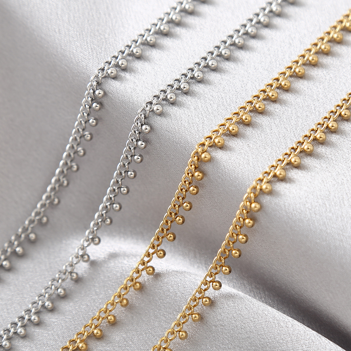 1Meter Stainless Steel Curb Li – Beaded Anklet Chain recenzja i cena