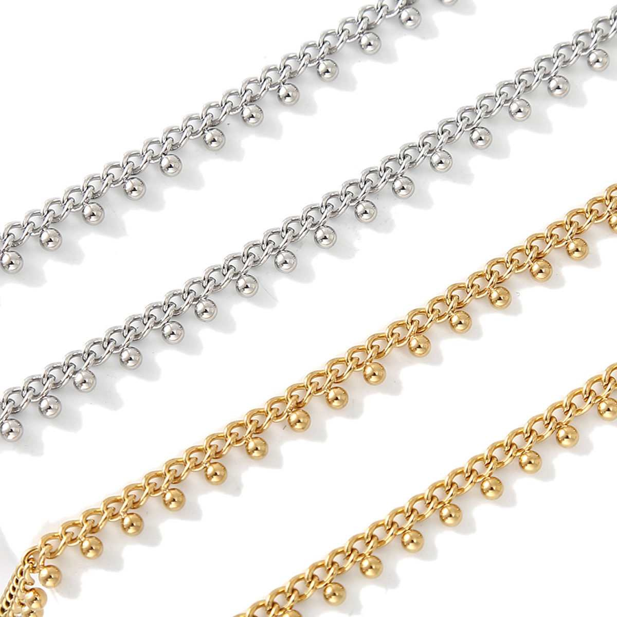 1Meter Stainless Steel Curb Li – Beaded Anklet Chain recenzja i cena