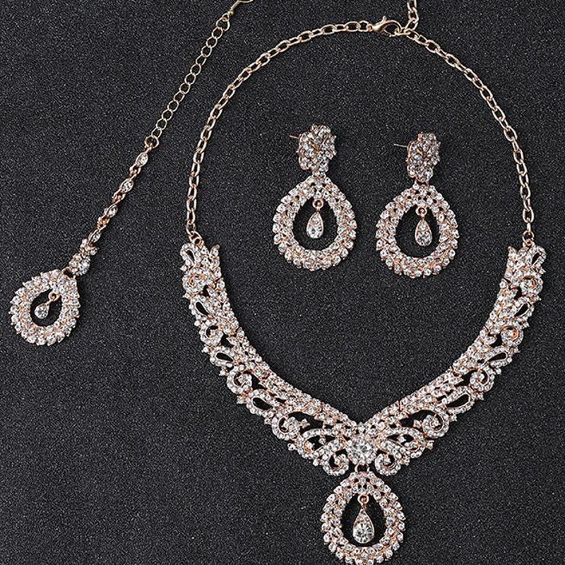 Luxury Gold Color Geometric Cr – Women Jewelry Accessories For Black Dress recenzja i cena