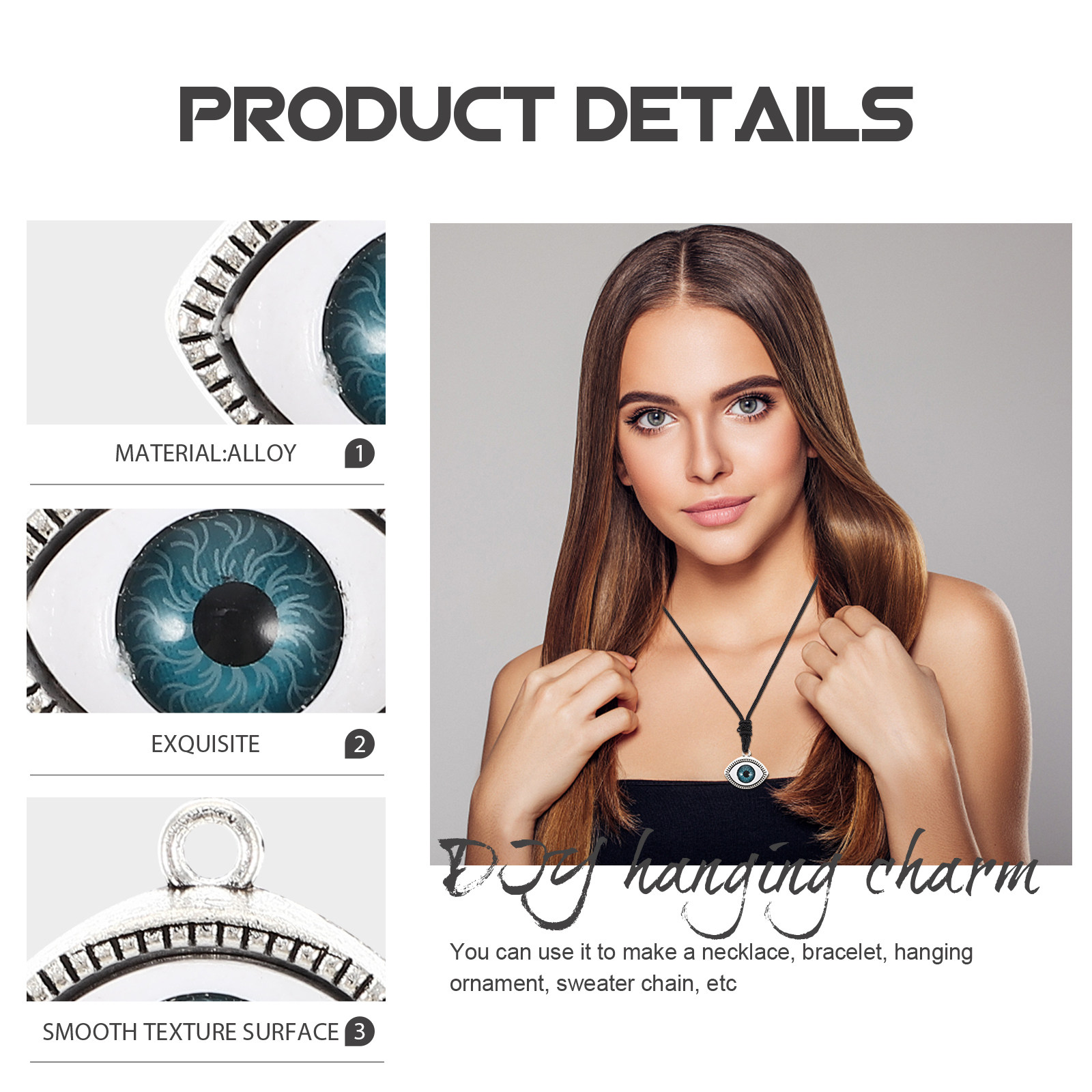20Pcs Evil Eye Charm Pendants  – Evil Eye Bracelet recenzja i cena