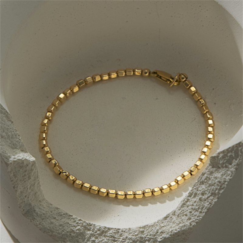 14K Gold Filled Bead Bracelet  – Beaded Anklet Chain recenzja i cena