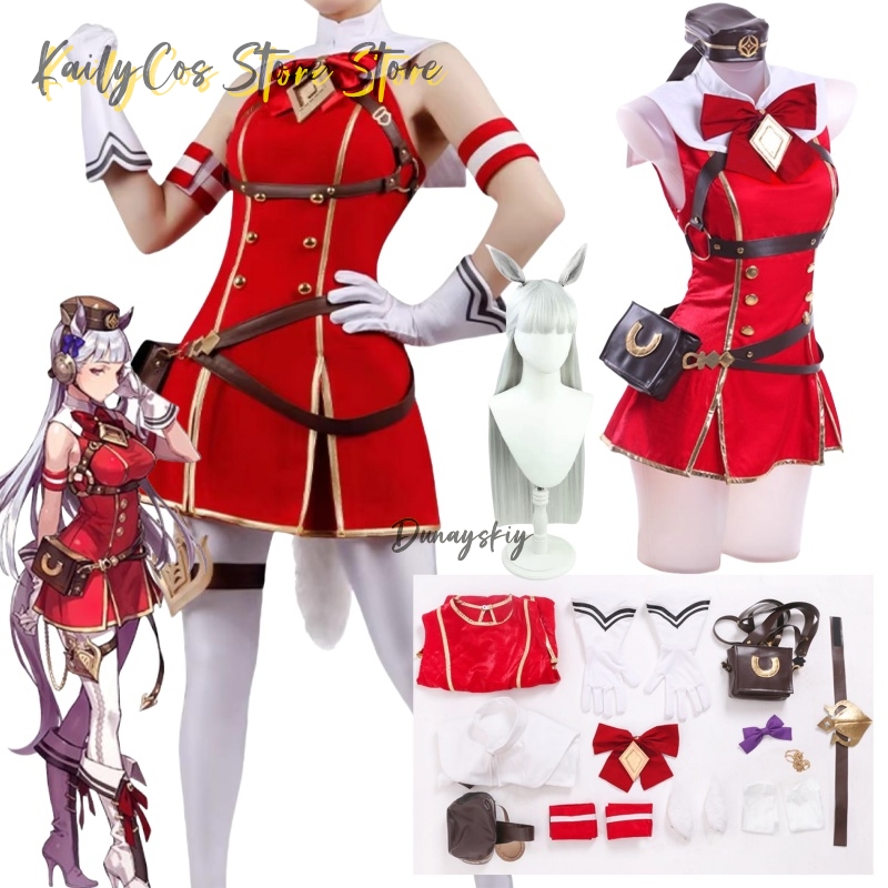 Gold Ship Cosplay Costume Wig  – Women'S Red Accessories recenzja i cena