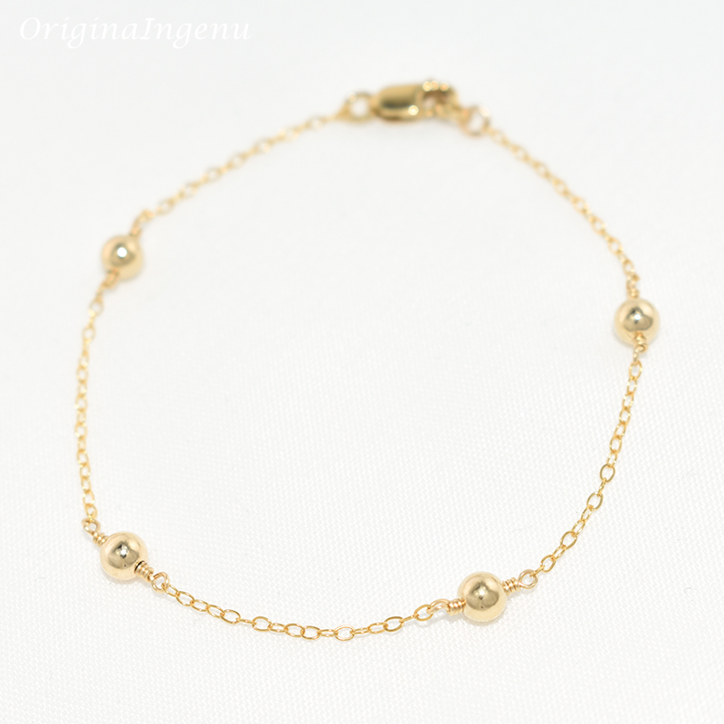 14K Gold Filled Beads Bracelet – Beaded Anklet Chain recenzja i cena