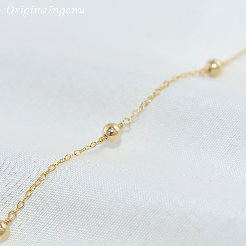 14K Gold Filled Beads Bracelet – Beaded Anklet Chain recenzja i cena