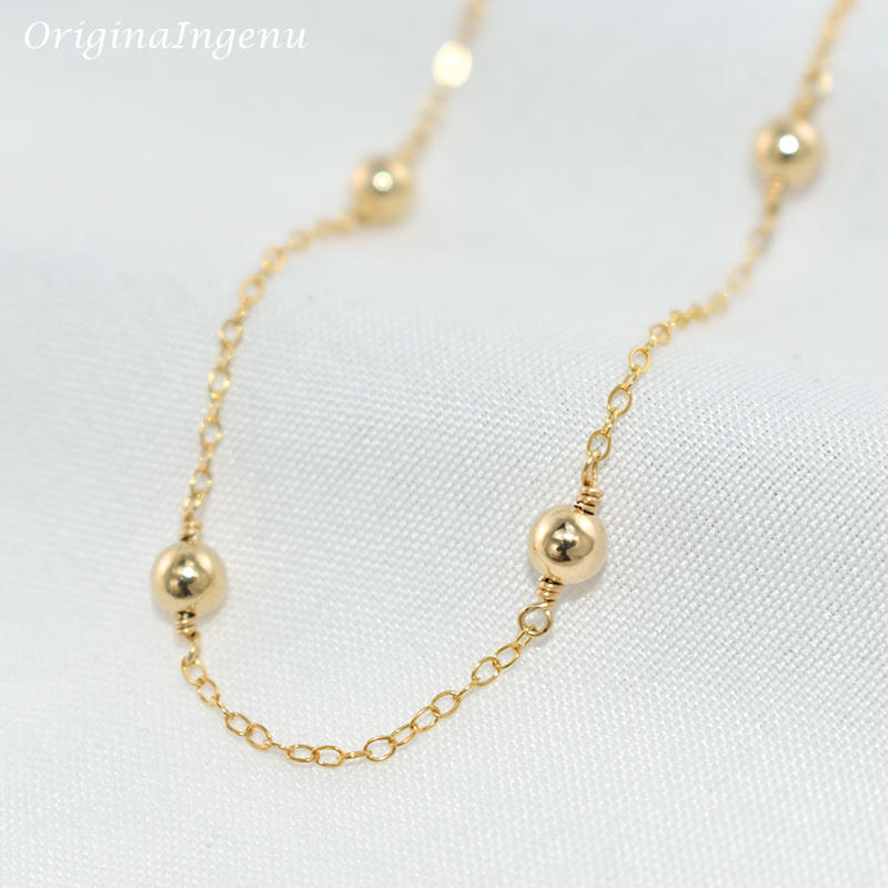 14K Gold Filled Beads Bracelet – Beaded Anklet Chain recenzja i cena