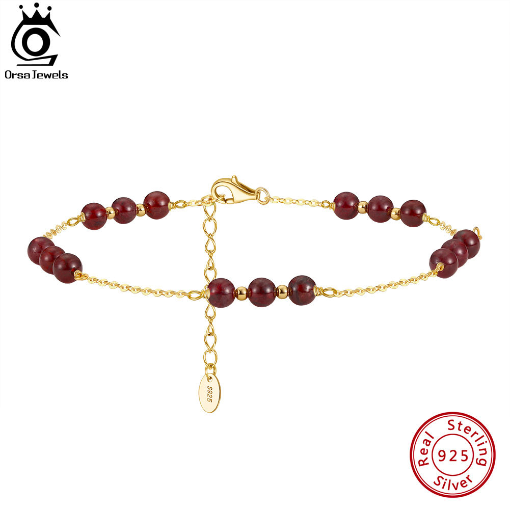ORSA JEWELS 14K Gold Genuine 4 – Beaded Anklet Chain recenzja i cena
