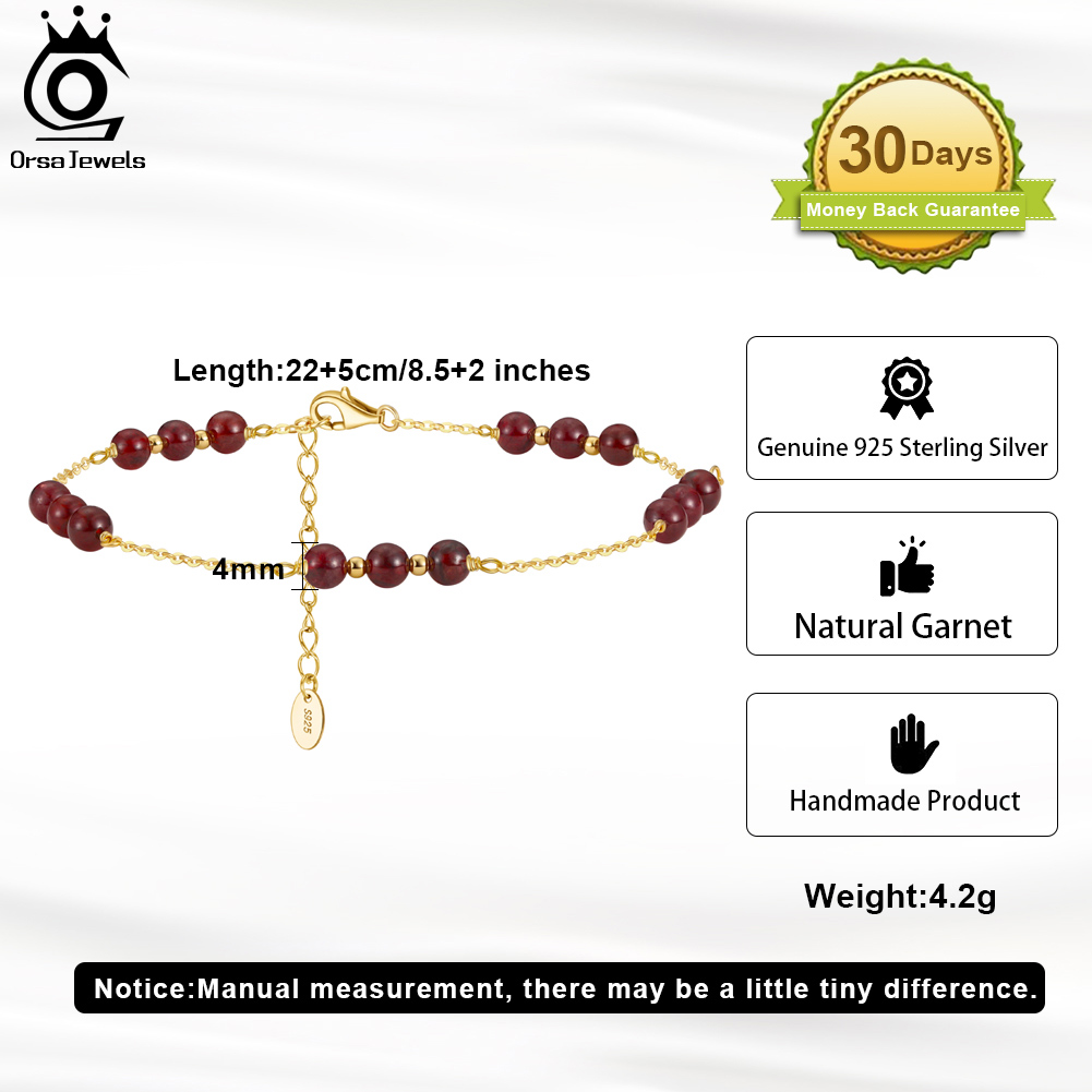 ORSA JEWELS 14K Gold Genuine 4 – Beaded Anklet Chain recenzja i cena