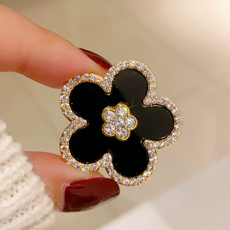 Black Flower Brooches For Wome – Women Jewelry Accessories For Black Dress recenzja i cena