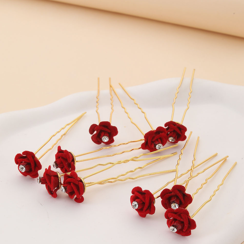 10Pcs Rose Hair Accessories We – Women'S Red Accessories recenzja i cena