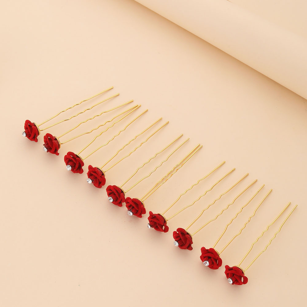 10Pcs Rose Hair Accessories We – Women'S Red Accessories recenzja i cena