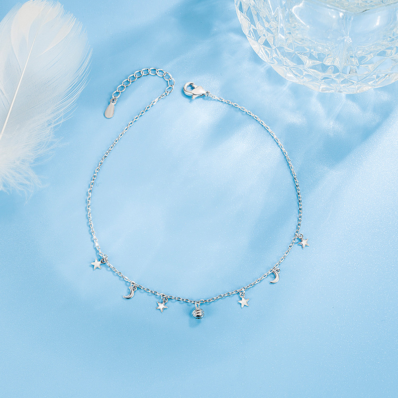 Romantic Moon Star Bead Feet C – Beaded Anklet Chain recenzja i cena