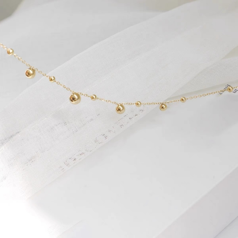 18k gold ball round bead ankle – Beaded Anklet Chain recenzja i cena