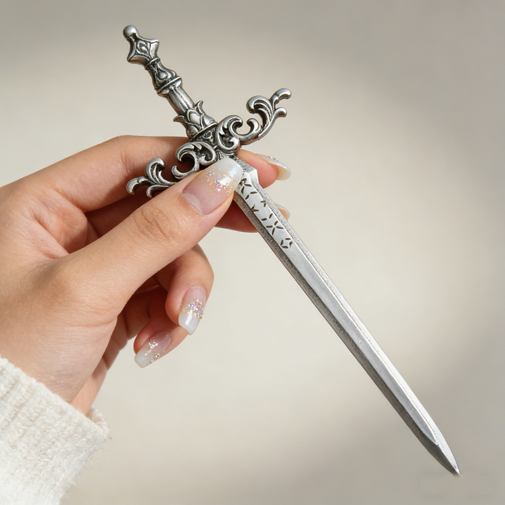 1pc Silver-Tone Sword Hair Sti – Women'S Accessories Designer recenzja i cena