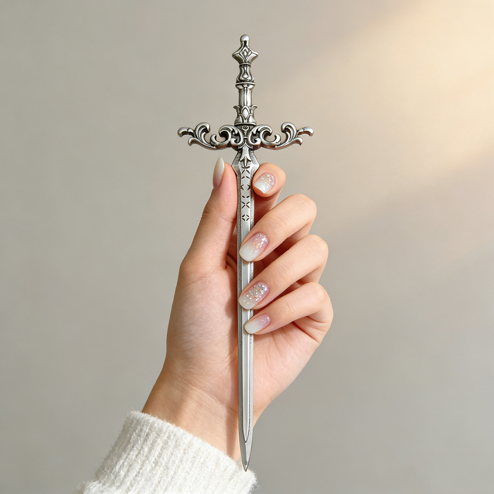 1pc Silver-Tone Sword Hair Sti – Women'S Accessories Designer recenzja i cena