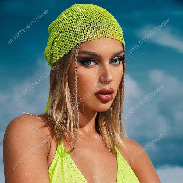 Rhinestone Fishnet Beanie — St – Women Accessories Trendy recenzja i cena