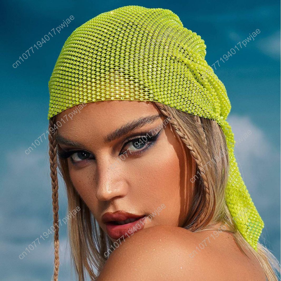 Rhinestone Fishnet Beanie — St – Women Accessories Trendy recenzja i cena