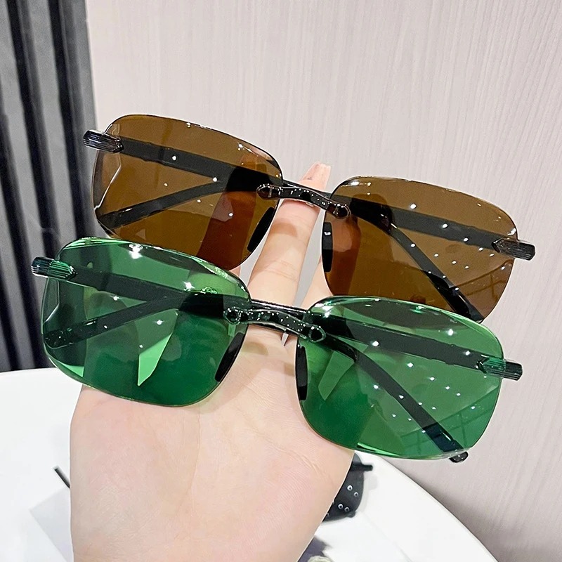 Rimless Stylish Trendy Sunglas – Women Accessories Trendy recenzja i cena