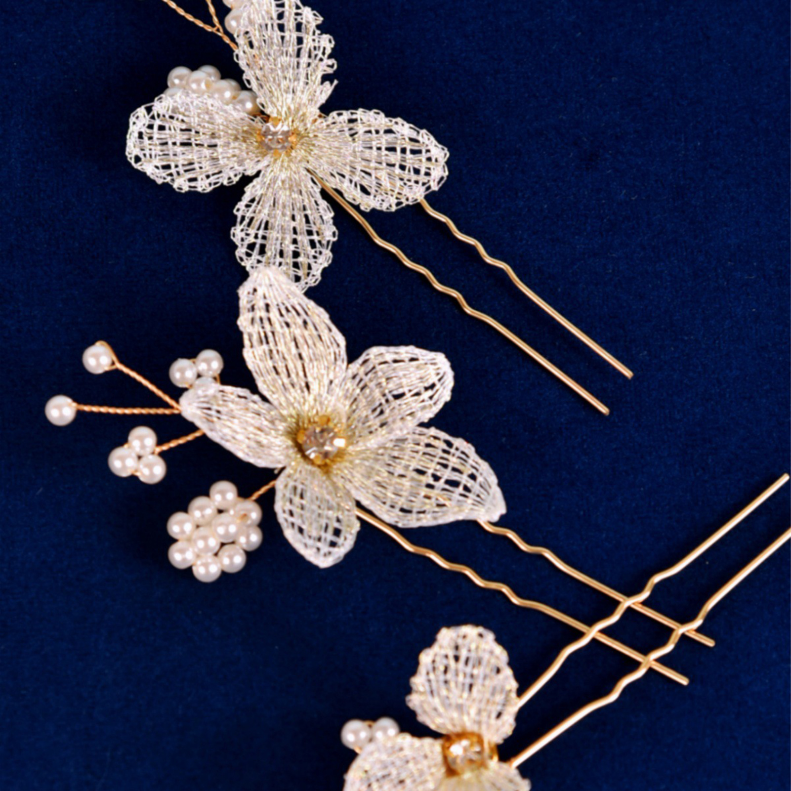 3pcs U Shaped Hairpins flower  – Women'S Accessories Designer recenzja i cena