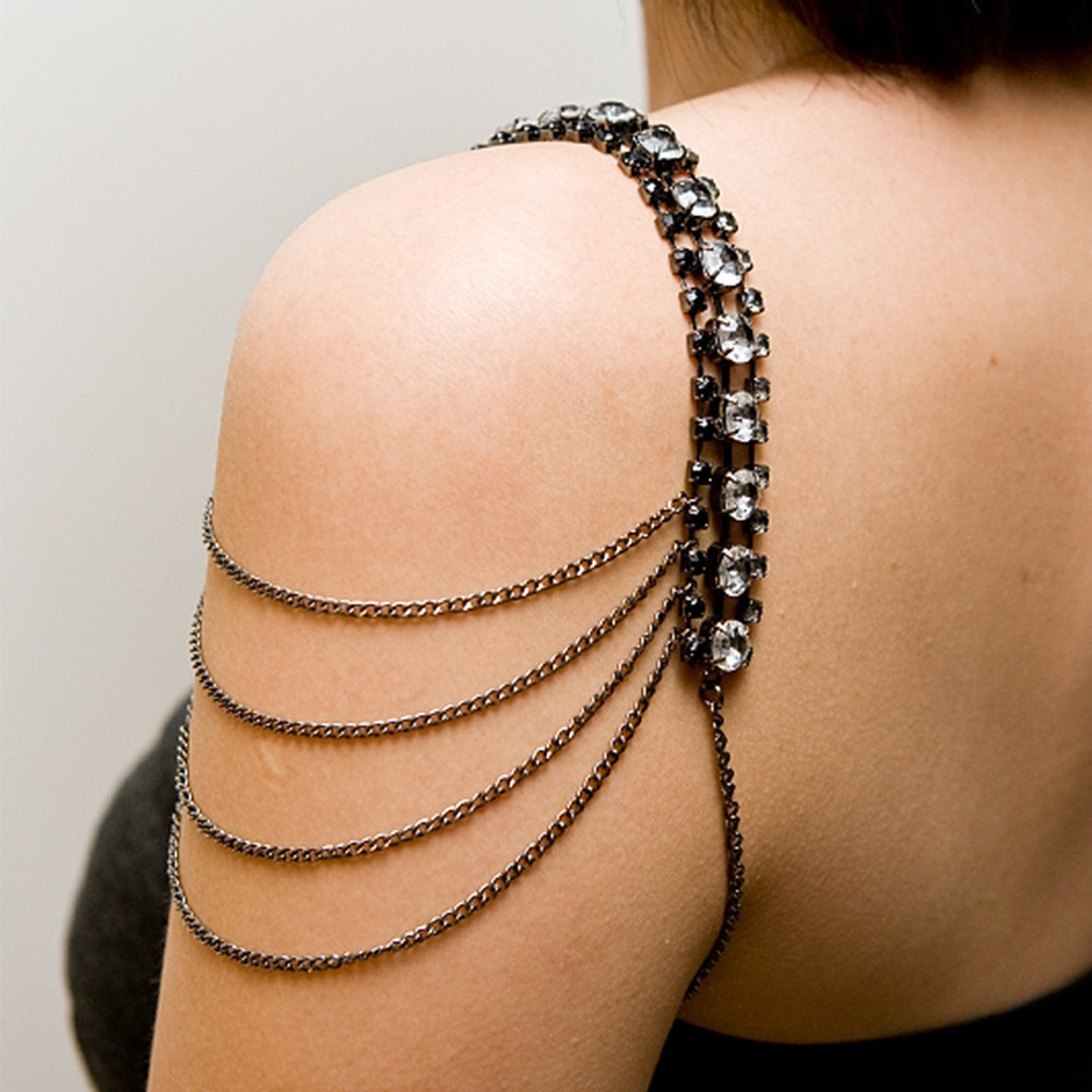 Stonefans Black Layered Should – Women Jewelry Accessories For Black Dress recenzja i cena