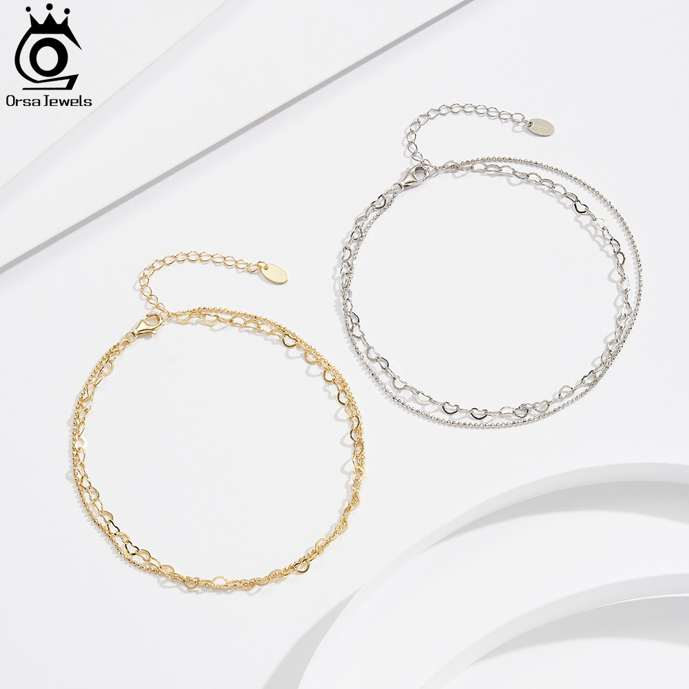 ORSA JEWELS Layered Link Chain – Beaded Anklet Chain recenzja i cena