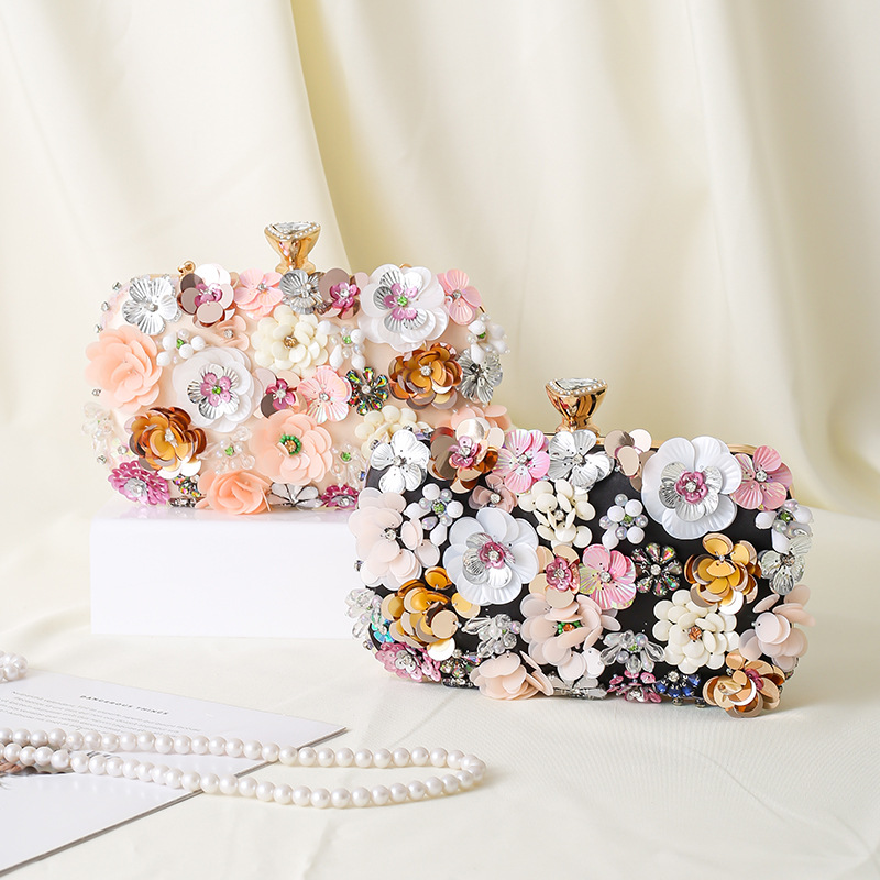 Floral Evening Dinner Handbag  – Wallet Chain Bag recenzja i cena