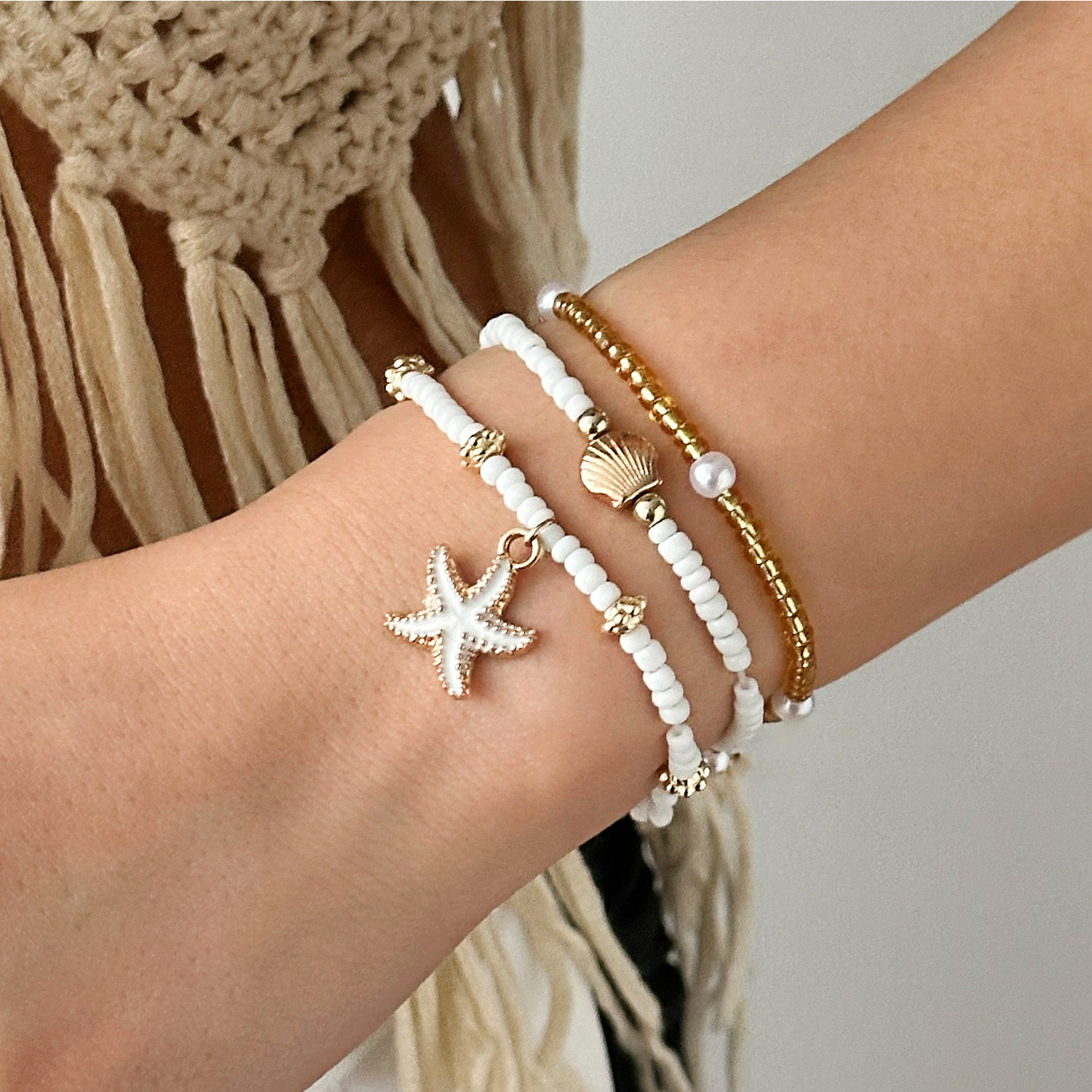 New 3Pcs Beach Jewelry Set Sea – Beaded Anklet Chain recenzja i cena