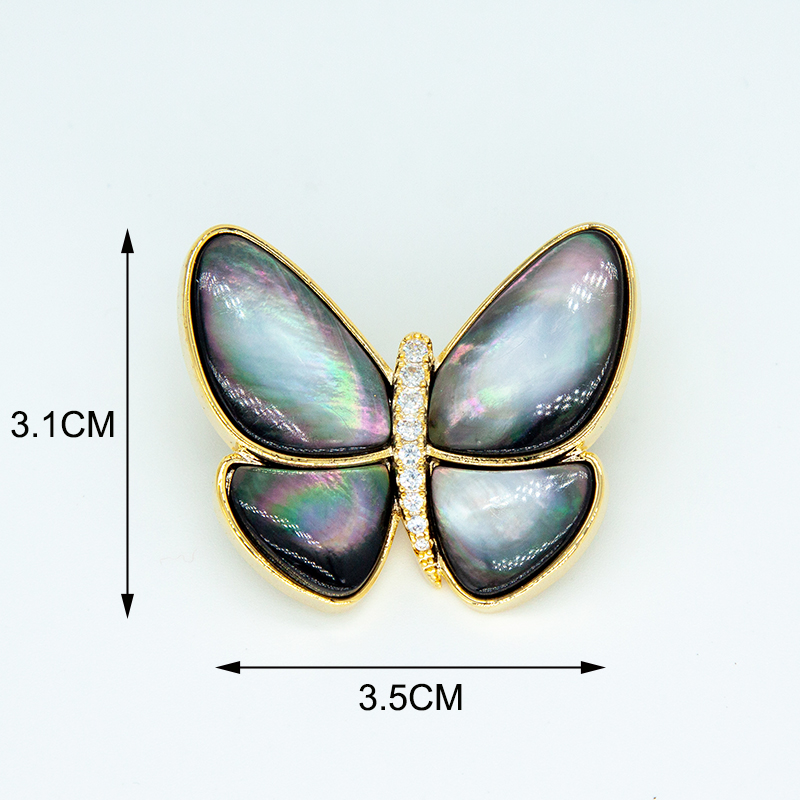 Natural Shell Butterfly Brooch – Women Jewelry Accessories For Black Dress recenzja i cena