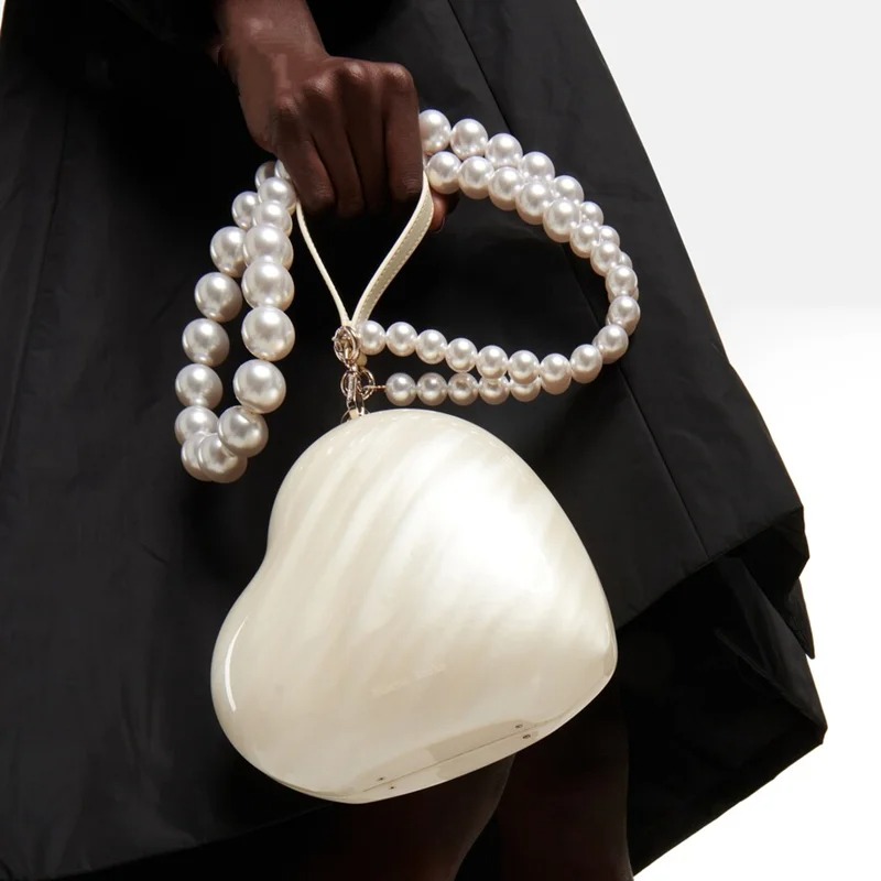 Fashion Acrylic Hearts Evening – Wallet Chain Bag recenzja i cena