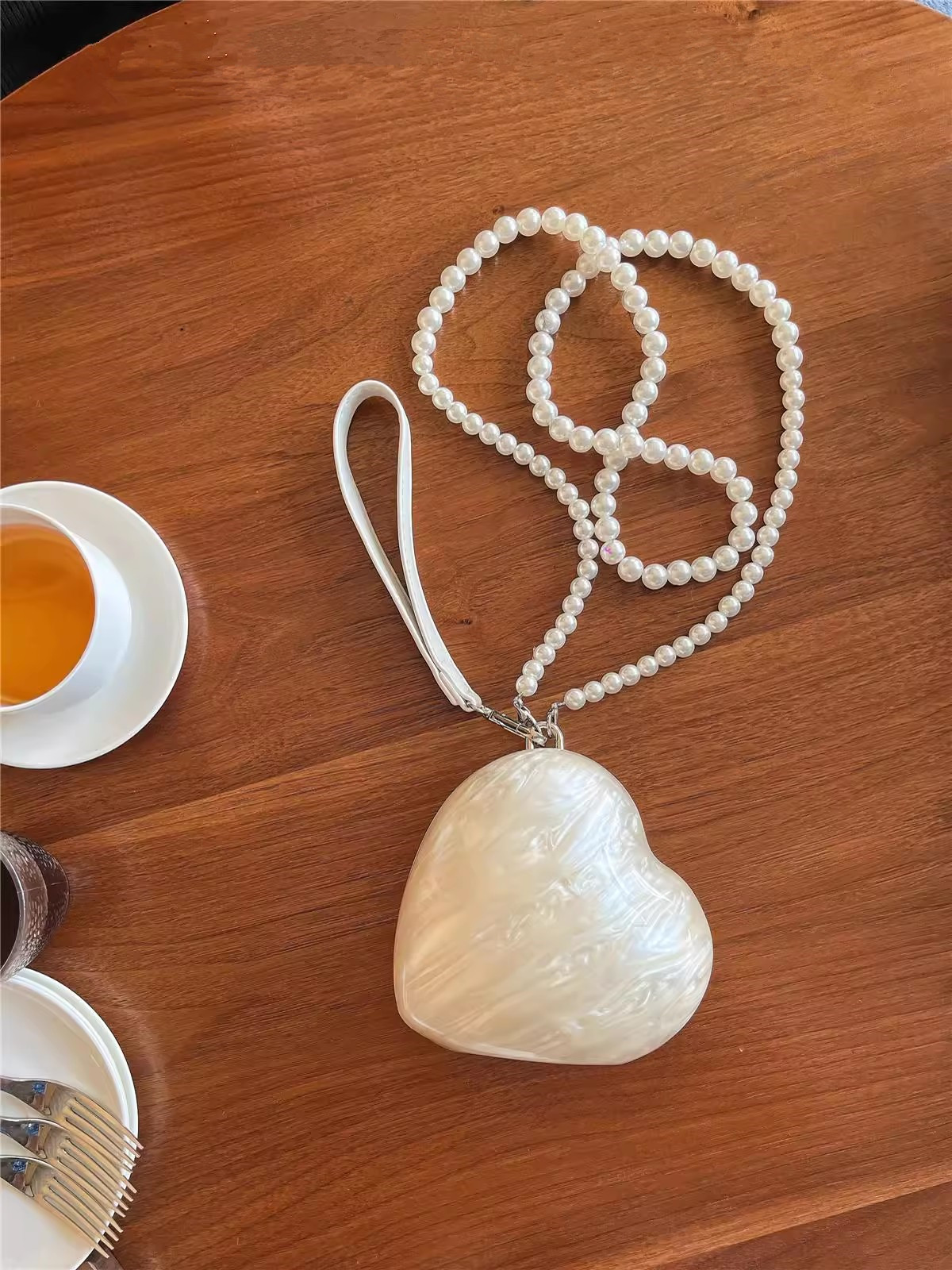 Fashion Acrylic Hearts Evening – Wallet Chain Bag recenzja i cena