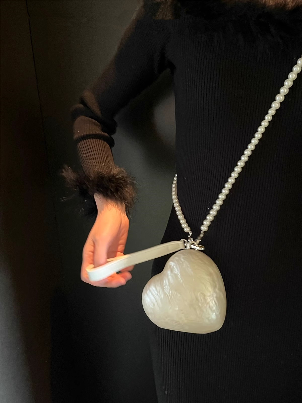 Fashion Acrylic Hearts Evening – Wallet Chain Bag recenzja i cena