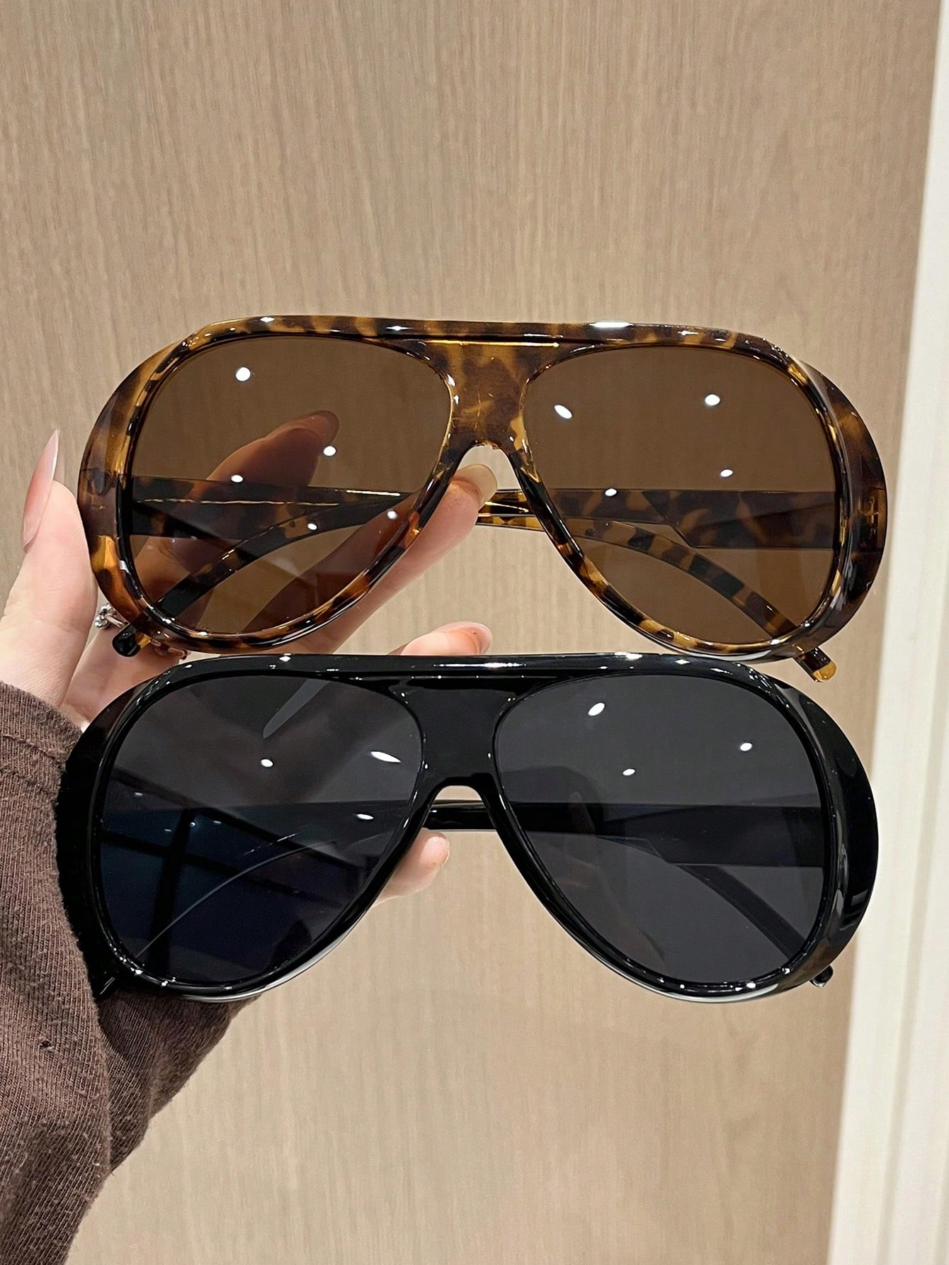 1Pc Women Leopard Pilot Frame  – Women Accessories Trendy recenzja i cena