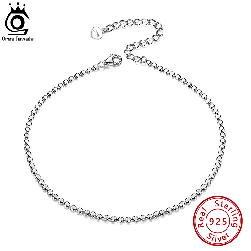 ORSA JEWELS Genuine 925 Sterli – Beaded Anklet Chain recenzja i cena