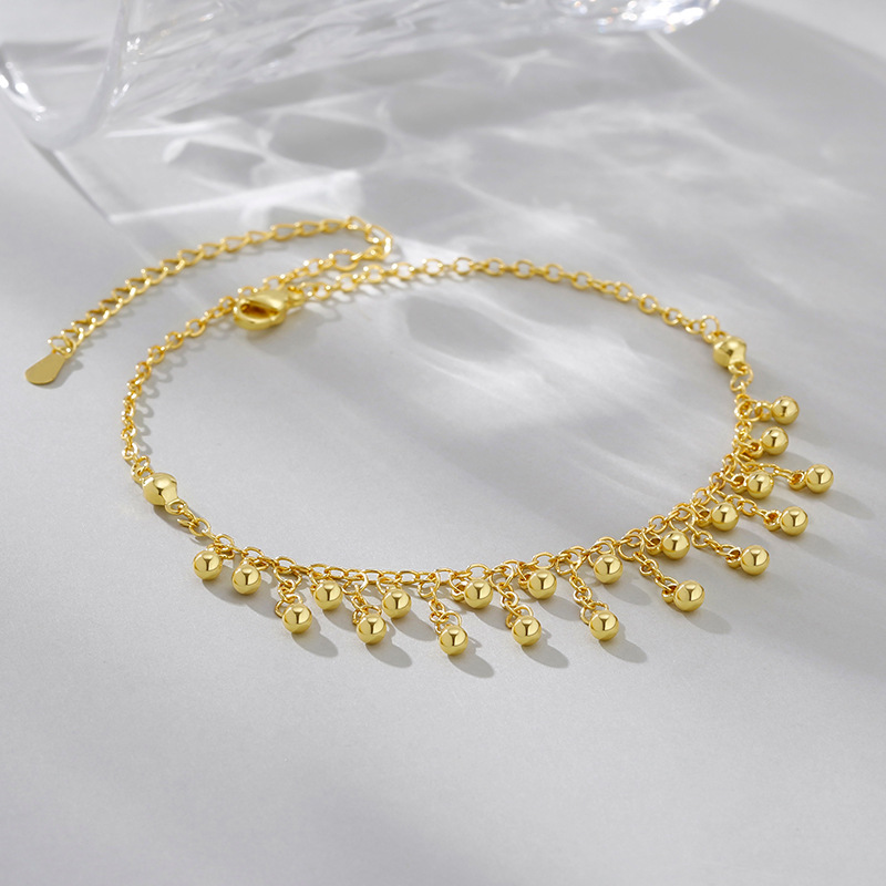 925 Sterling Silver Round Bead – Beaded Anklet Chain recenzja i cena