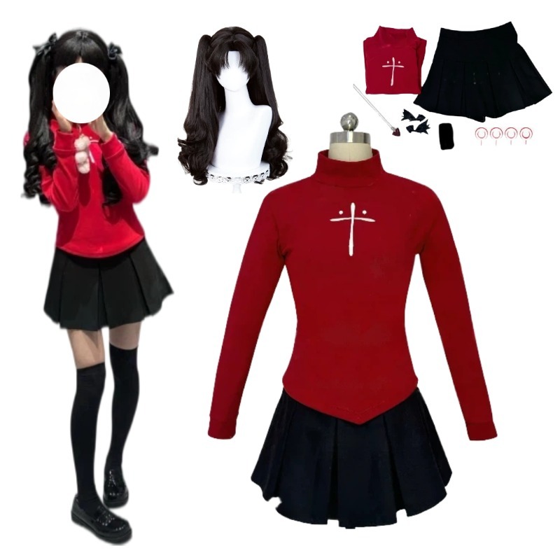 Anime Tohsaka Rin Cosplay Cost – Women'S Red Accessories recenzja i cena